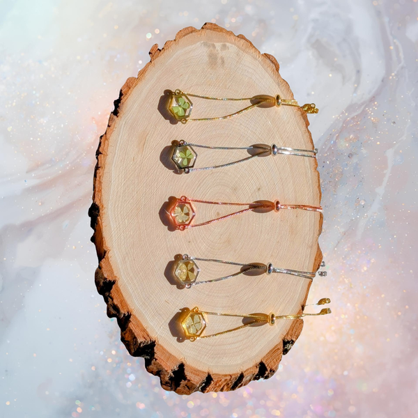 Tillypad Studios - Four Leaf Clover Hexagon Bracelet