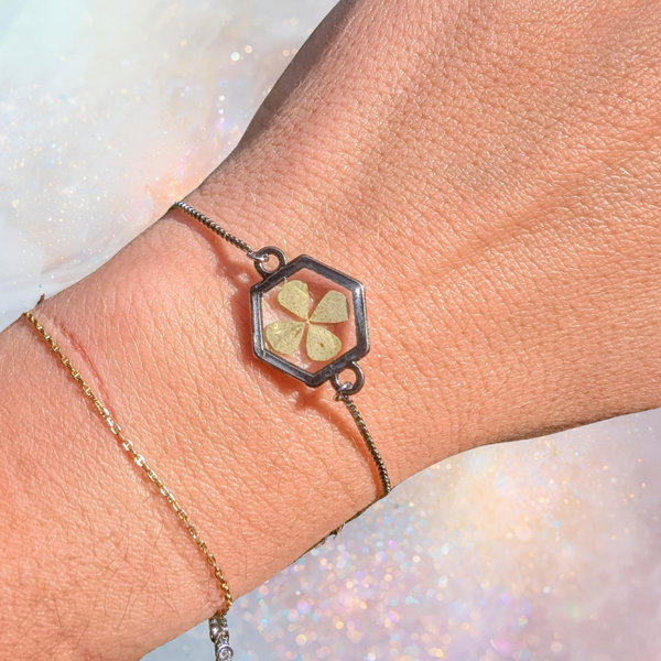 Tillypad Studios - Four Leaf Clover Hexagon Bracelet