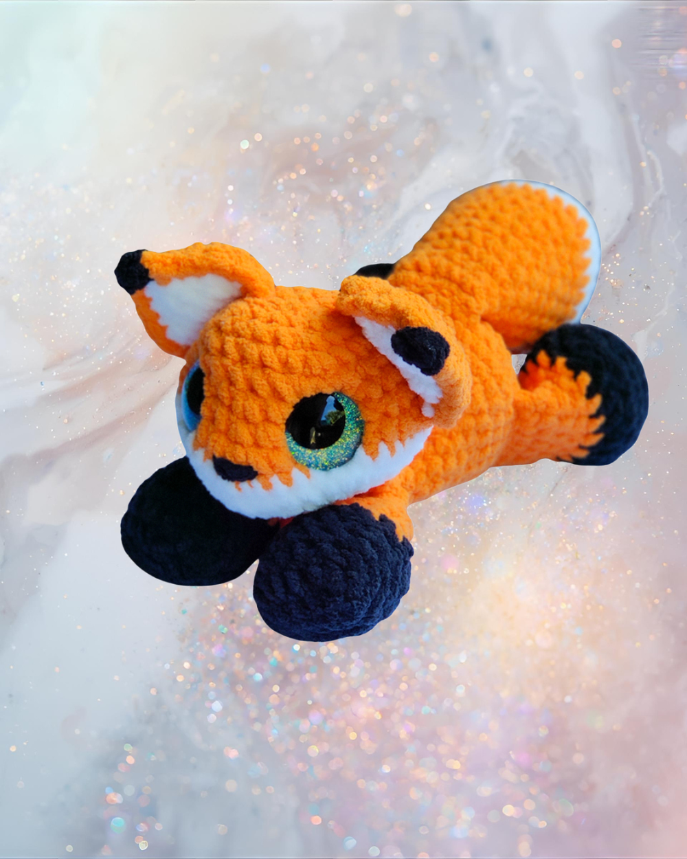 Knight's Tail - Handmade Crochet Fox Plushie | Weighted Stuffed Animal Gift | Cozy Handmade Collectible