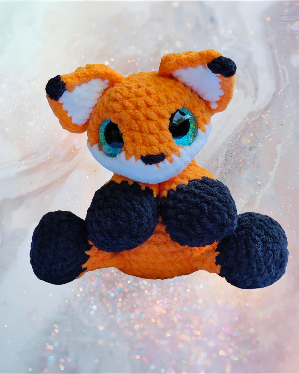 Knight's Tail - Handmade Crochet Fox Plushie | Weighted Stuffed Animal Gift | Cozy Handmade Collectible