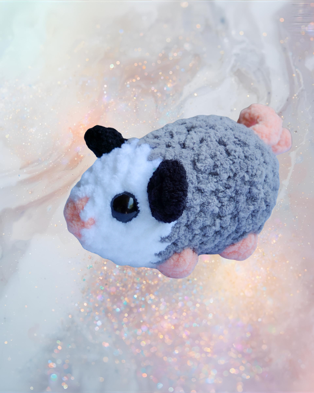 Knight's Tail - Handmade Crochet Opossum Plushie | Mini Chenille Stuffed Animal Gift
